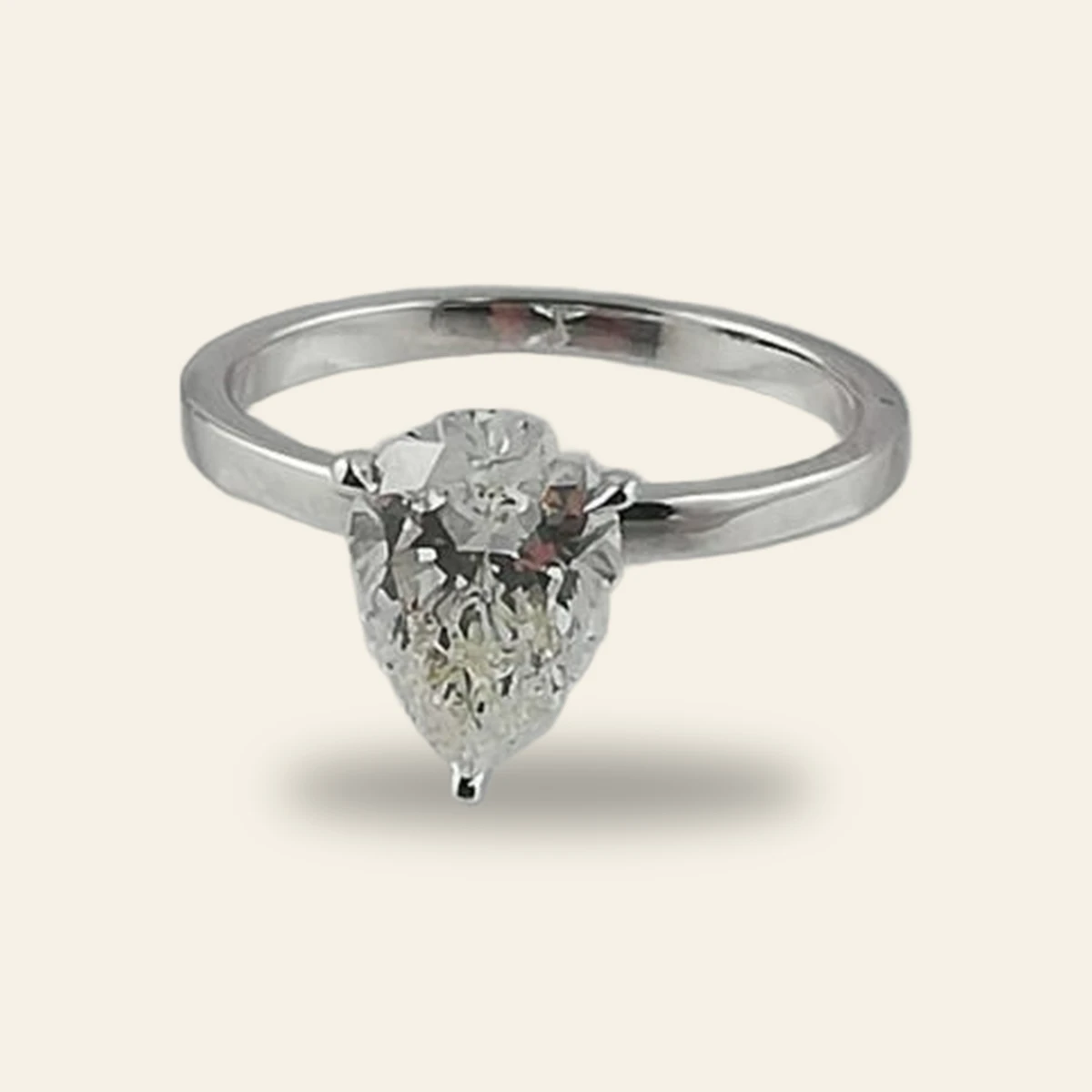 Bague diamant taille poire 1,51 carat HSI1 certificat LFG