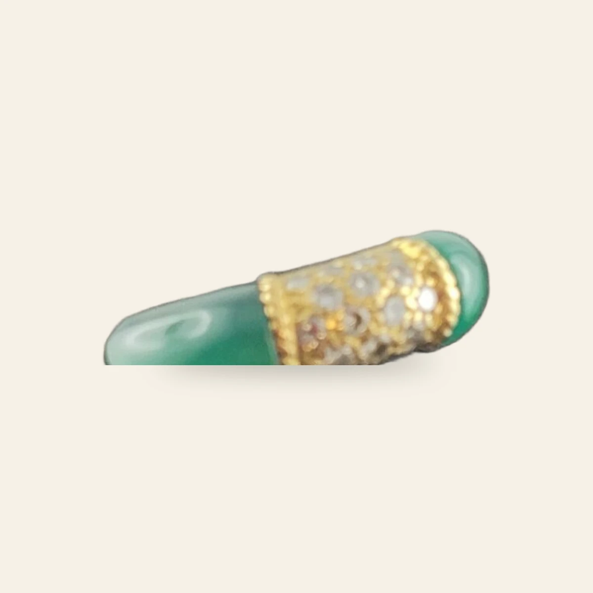 Bague VCA Philippine Or Jaune - Chrysoprase et Diamants Luxueux