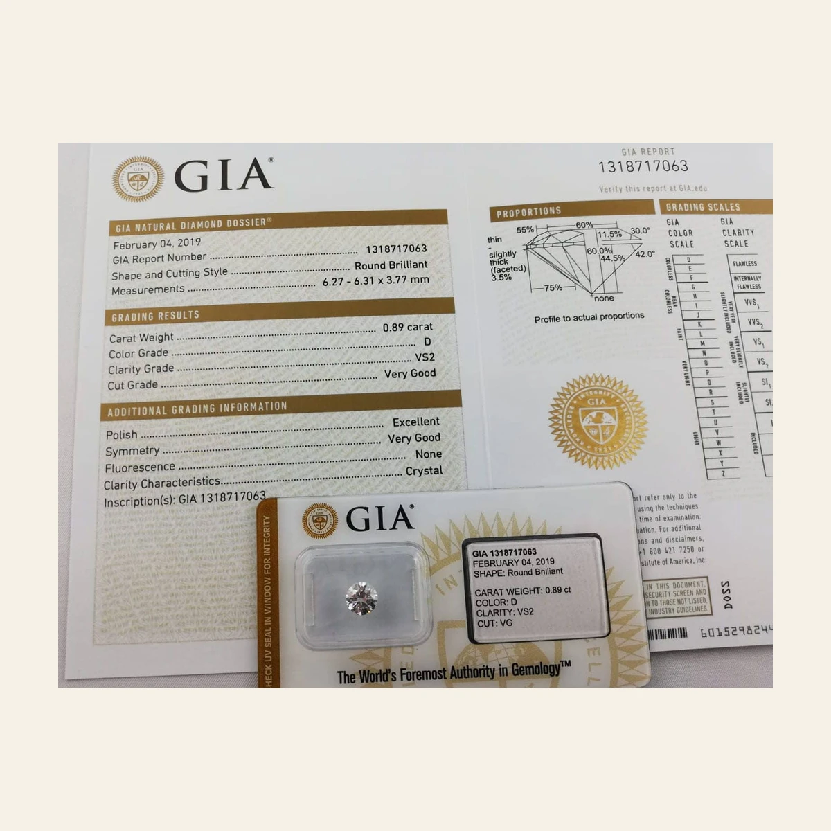 Achat Diamant GIA 0,89 Carat VS2 D