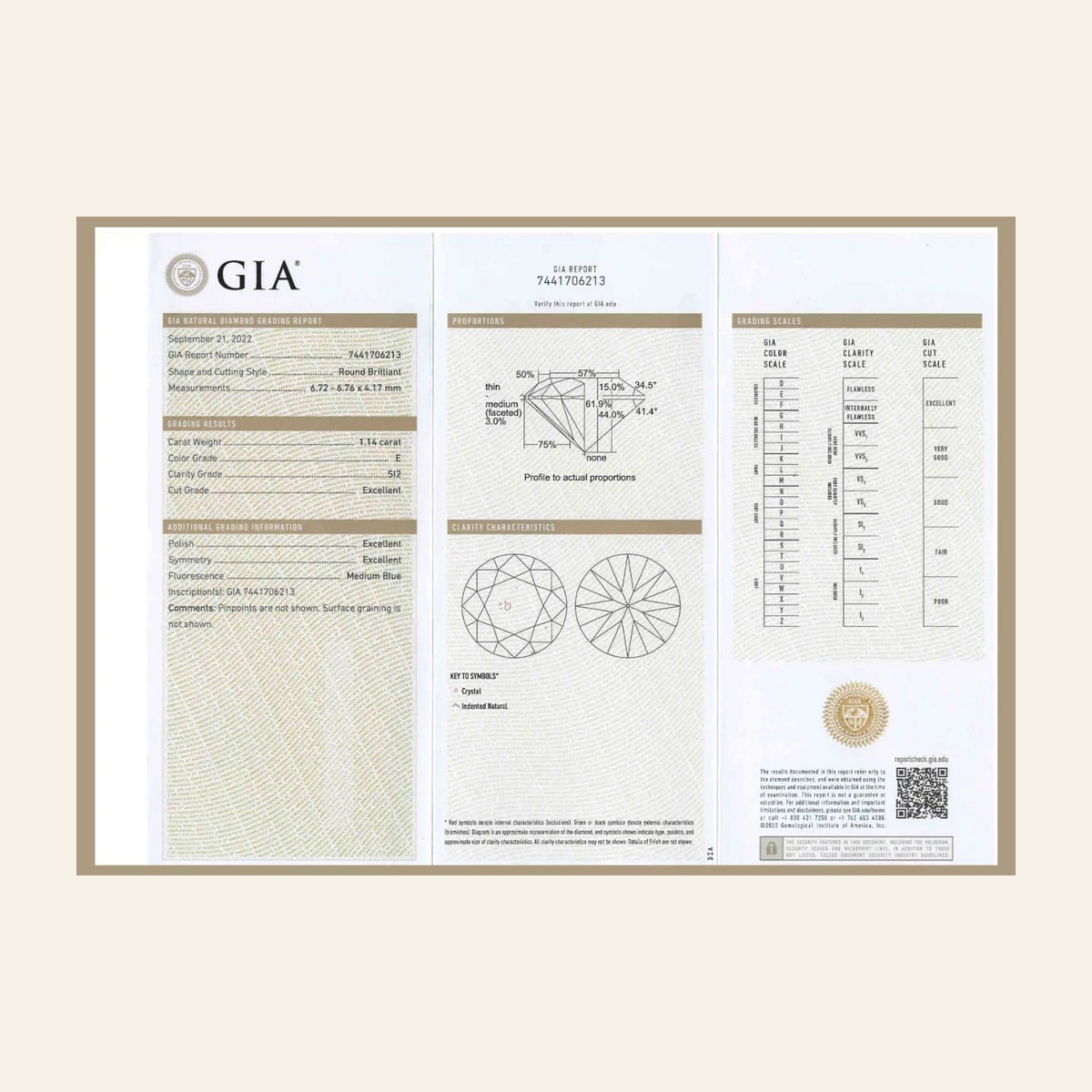 Diamant GIA 1.14cts ESI2