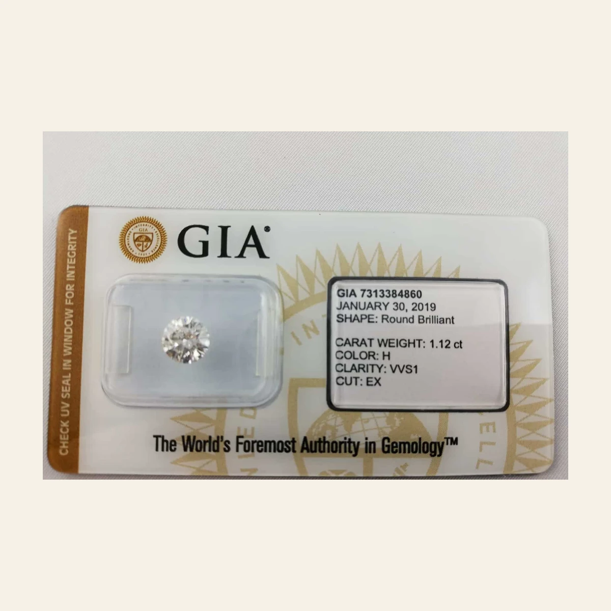 Achat diamant GIA 1,12 Carat VSS1 H